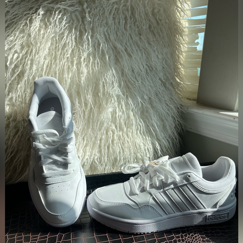 NWT -Adidas Hoops 3.0 white sneakers -women